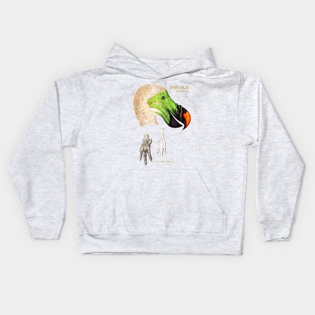 The Dodo of Mauritius - Zoological Drawing Kids Hoodie by The Blue Box